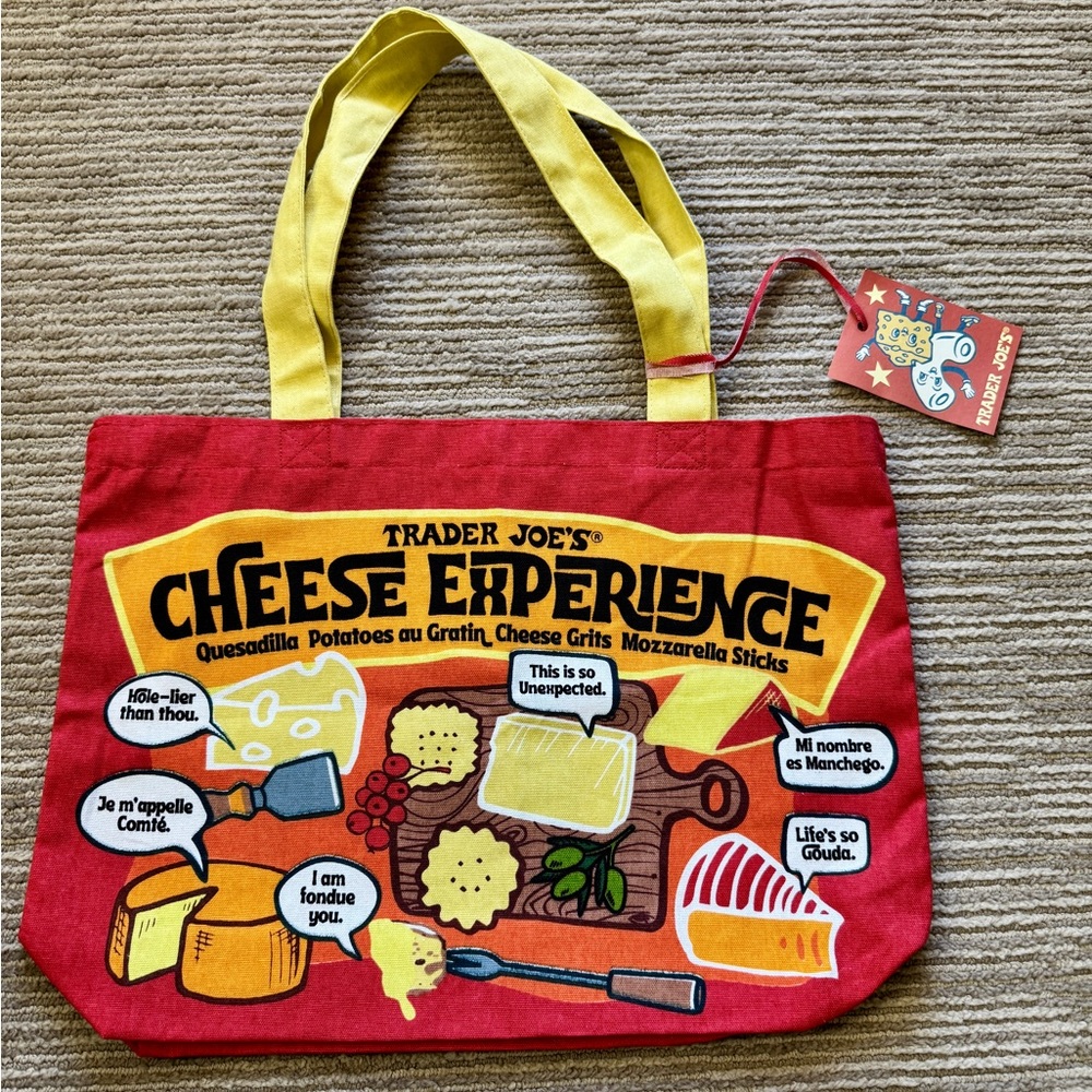 Trader Joe's Cheese Experience Tote Bag, NWT